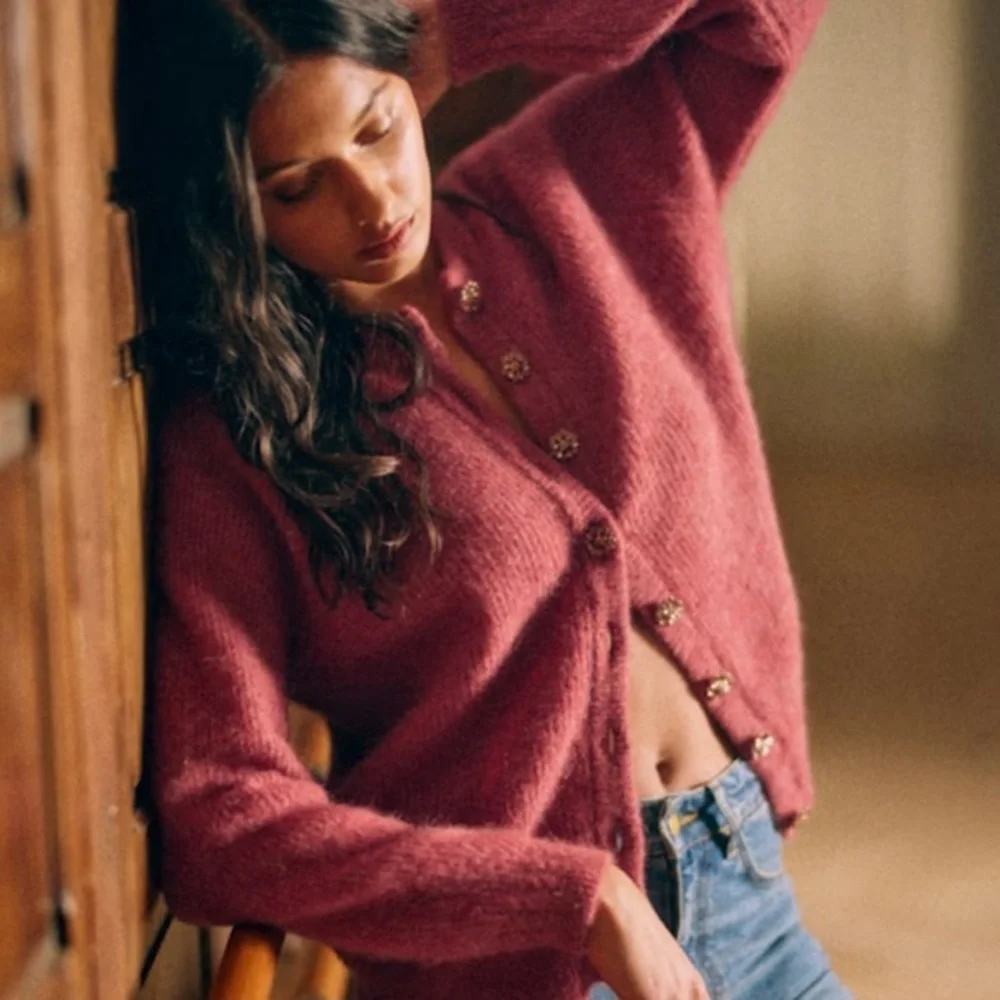Sezane Othello Jumper in Rosewood - Picture 1 of 7